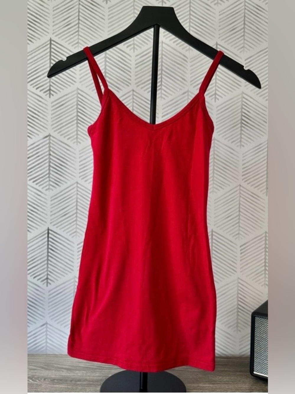 BKE Red Extra Long Tank Top